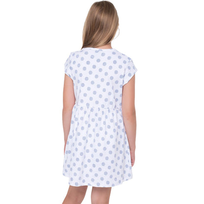 White - Lifestyle - Trespass Girls Polka Dot & Stripe Casual Dress