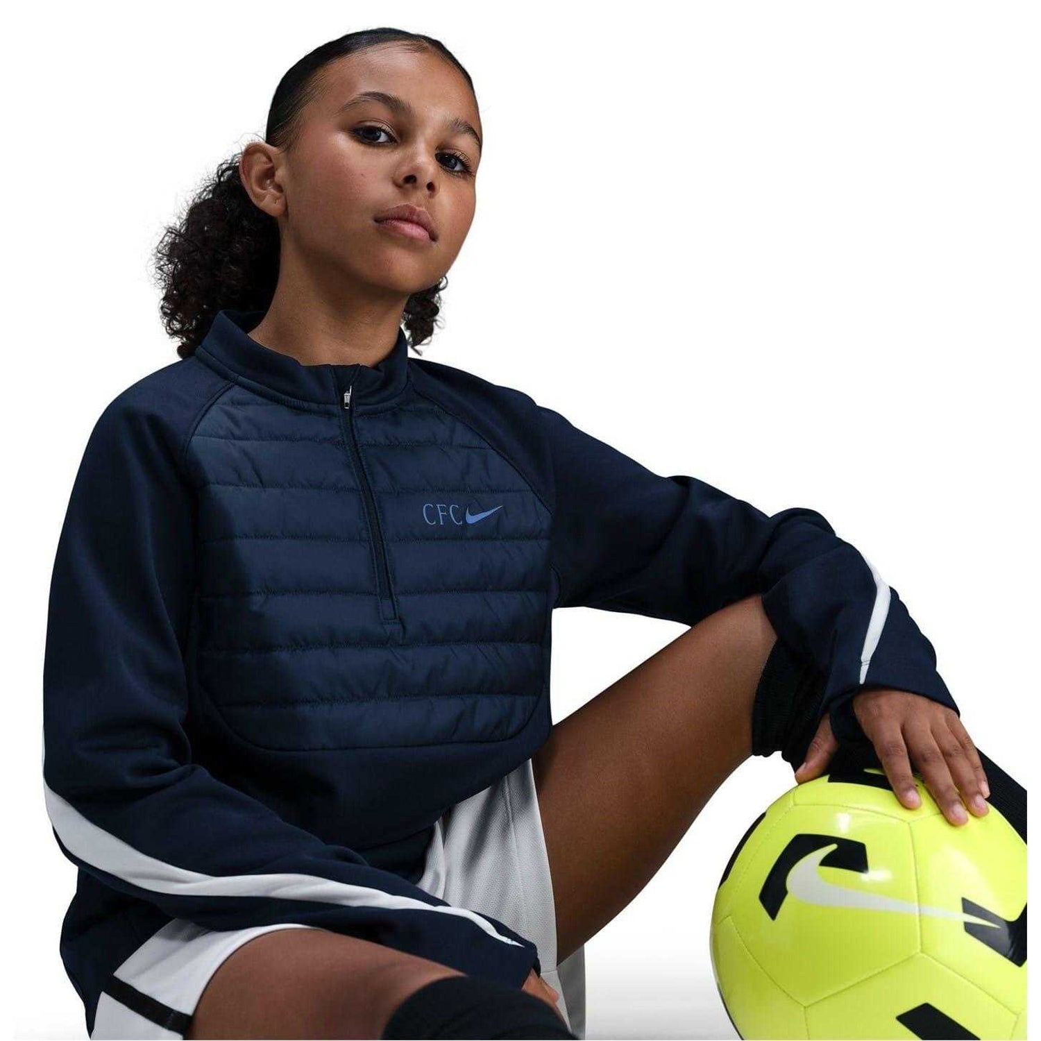 Navy - Lifestyle - Nike Childrens-Kids Winter Warrior Chelsea FC Drill Top