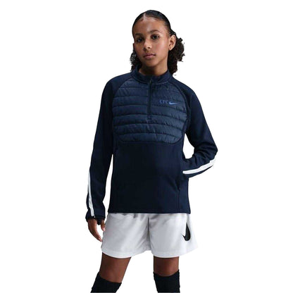 Navy - Front - Nike Childrens-Kids Winter Warrior Chelsea FC Drill Top