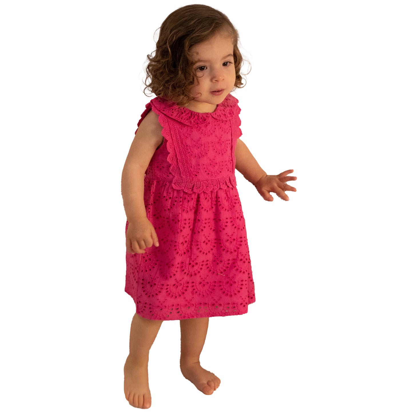Fuchsia - Side - Carrement Beau Girls Sleeveless Dress And Headband Set