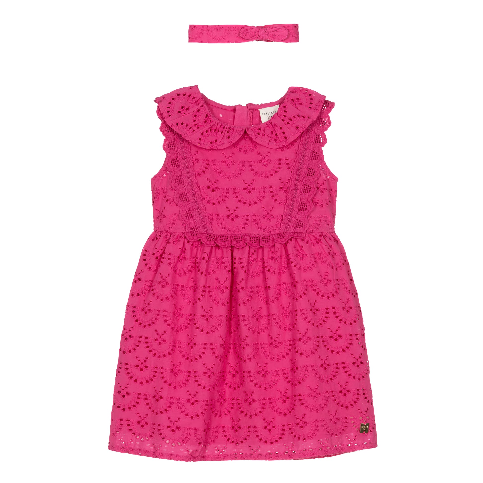 Fuchsia - Front - Carrement Beau Girls Sleeveless Dress And Headband Set