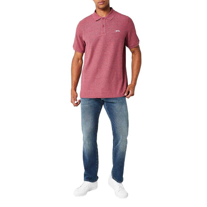Burgundy Marl - Side - Slazenger Mens Embroidered Logo Polo Shirt