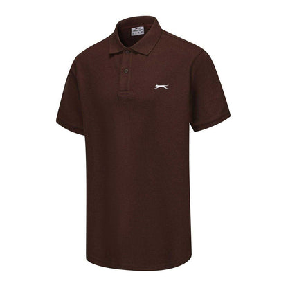 Chocolate Brown - Side - Slazenger Mens Embroidered Logo Polo Shirt
