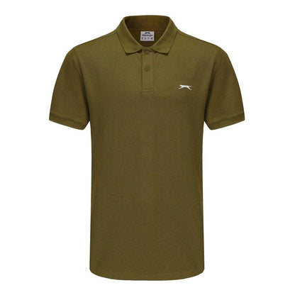Khaki - Front - Slazenger Mens Embroidered Logo Polo Shirt