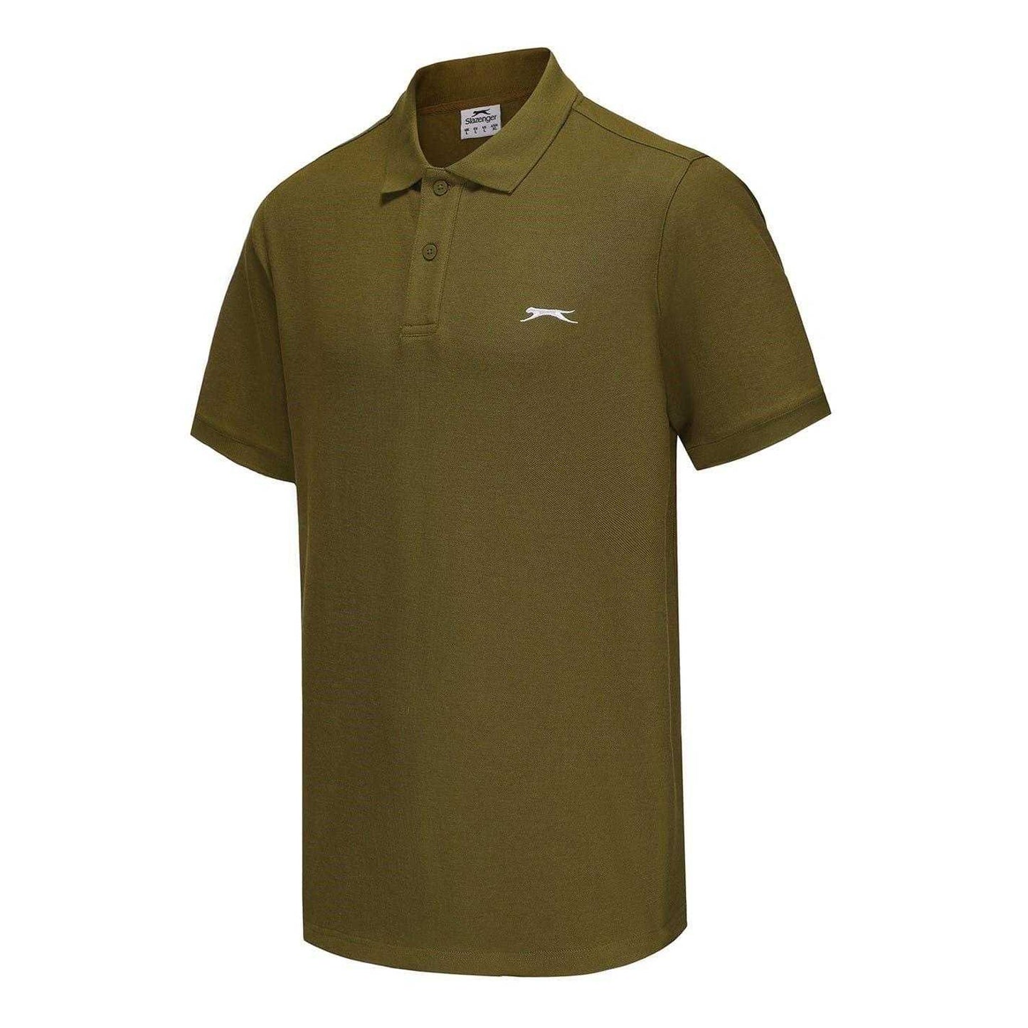 Khaki - Side - Slazenger Mens Embroidered Logo Polo Shirt