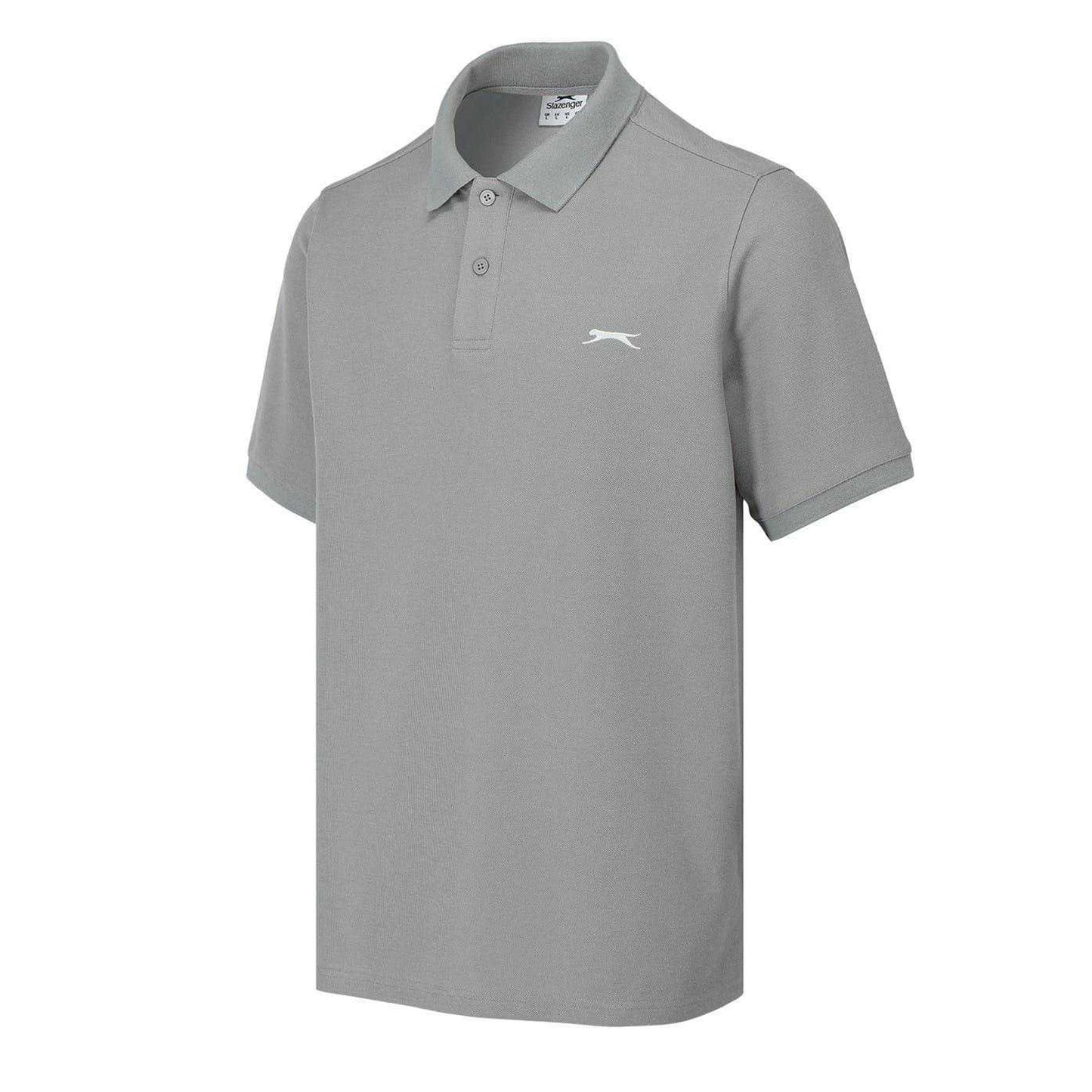 Light Grey - Side - Slazenger Mens Embroidered Logo Polo Shirt