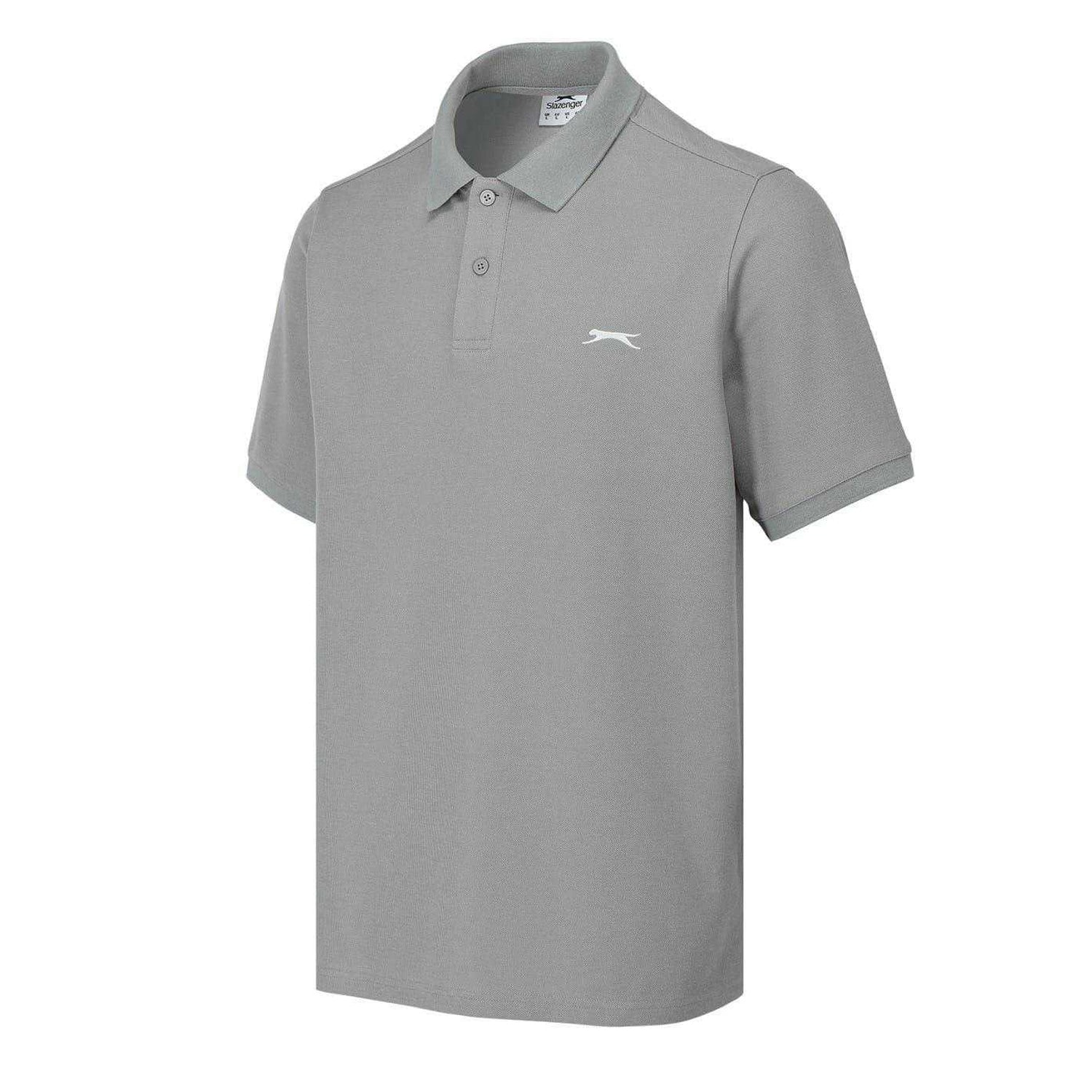 Light Grey - Side - Slazenger Mens Embroidered Logo Polo Shirt
