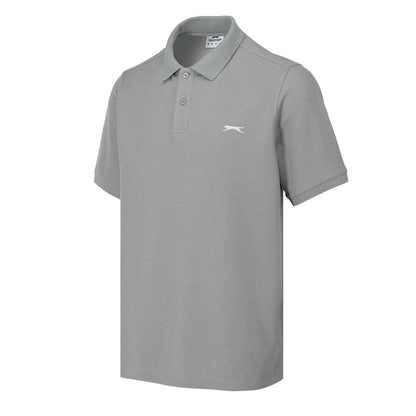 Light Grey - Side - Slazenger Mens Embroidered Logo Polo Shirt