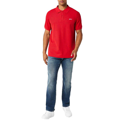 Red - Side - Slazenger Mens Embroidered Logo Polo Shirt