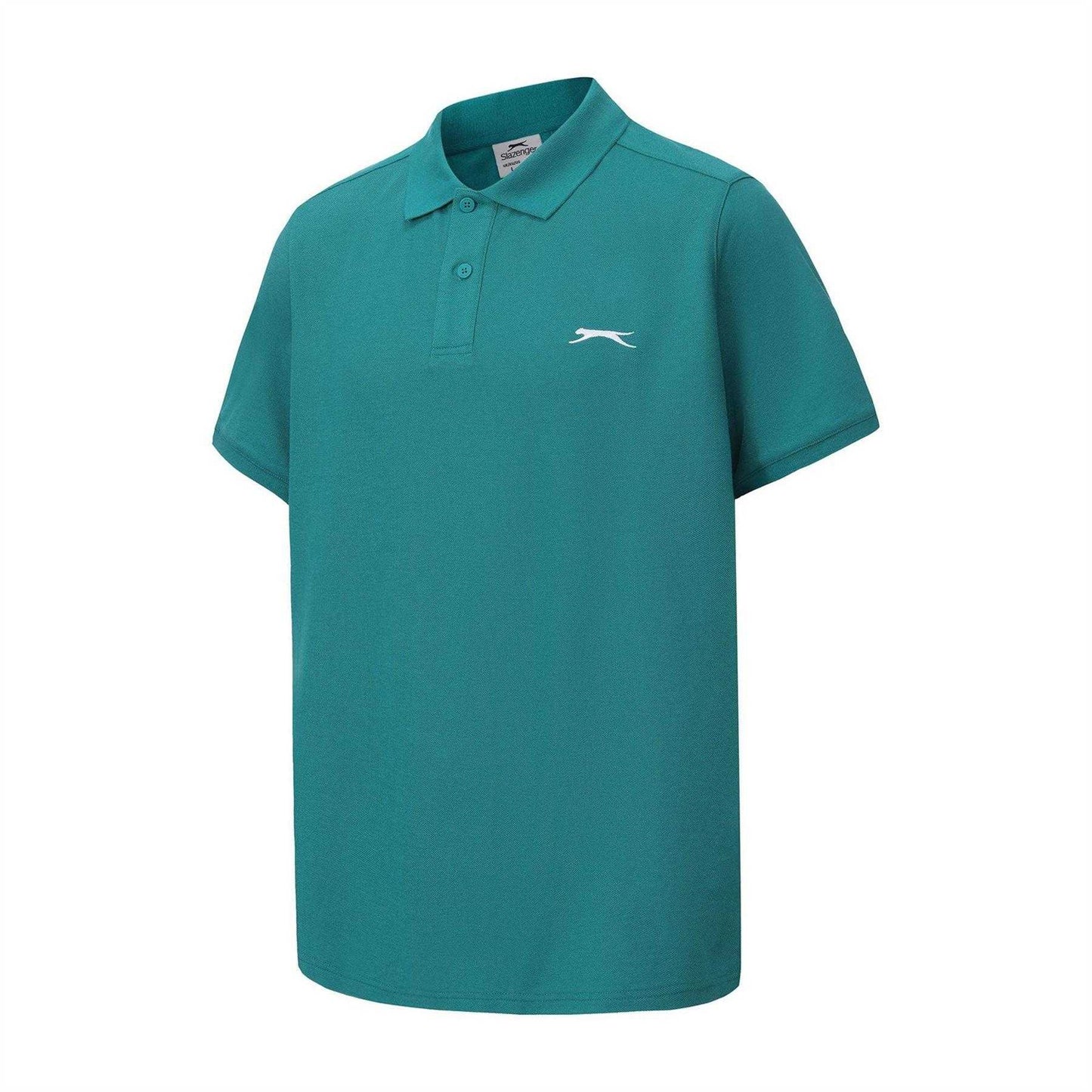 Teal - Side - Slazenger Mens Embroidered Logo Polo Shirt