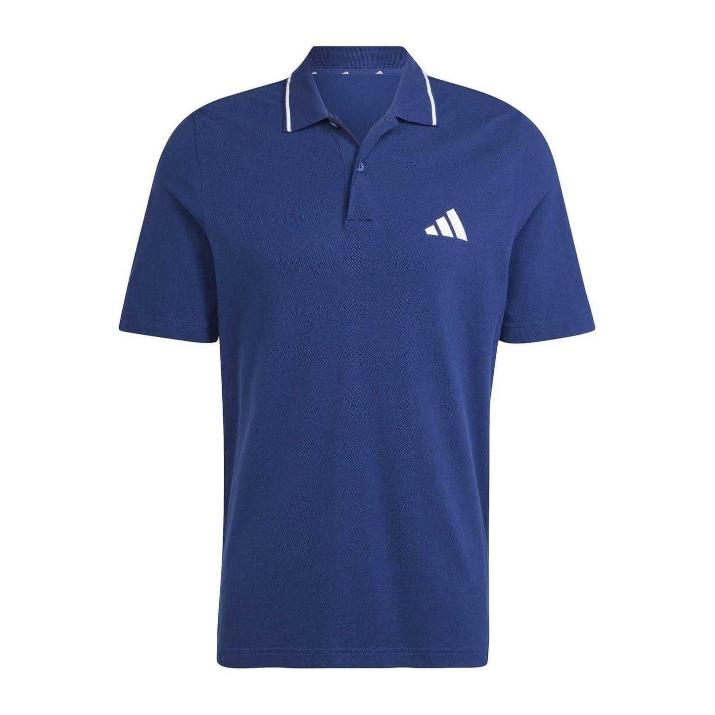 Navy-White - Front - Adidas Mens 3 Stripes Cotton Polo Shirt