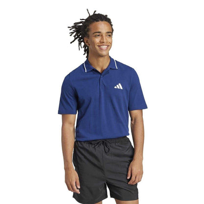 Navy-White - Lifestyle - Adidas Mens 3 Stripes Cotton Polo Shirt