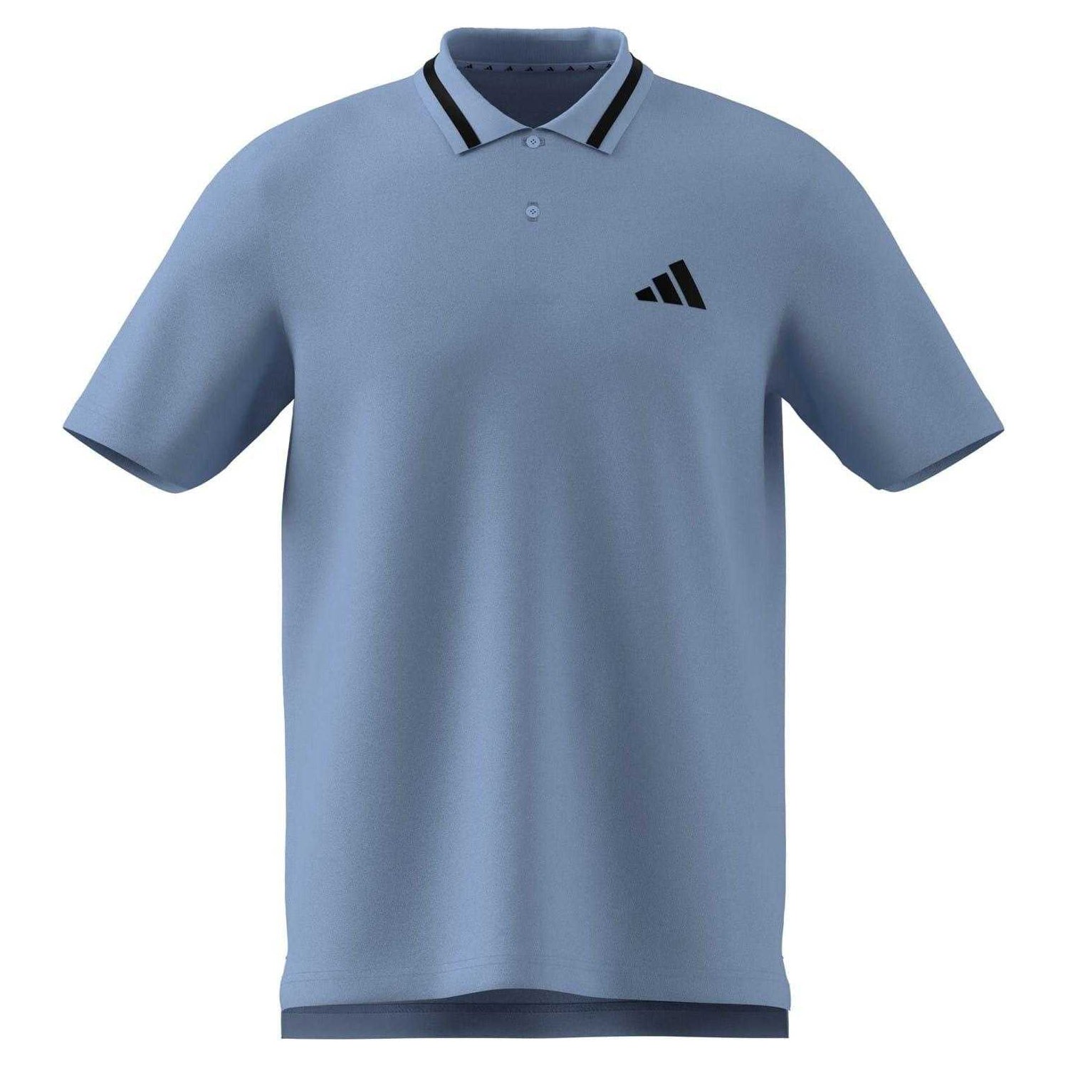 Glow-Blue - Front - Adidas Mens 3 Stripes Cotton Polo Shirt