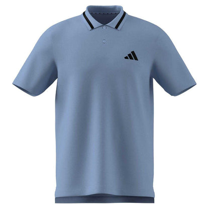 Glow-Blue - Front - Adidas Mens 3 Stripes Cotton Polo Shirt