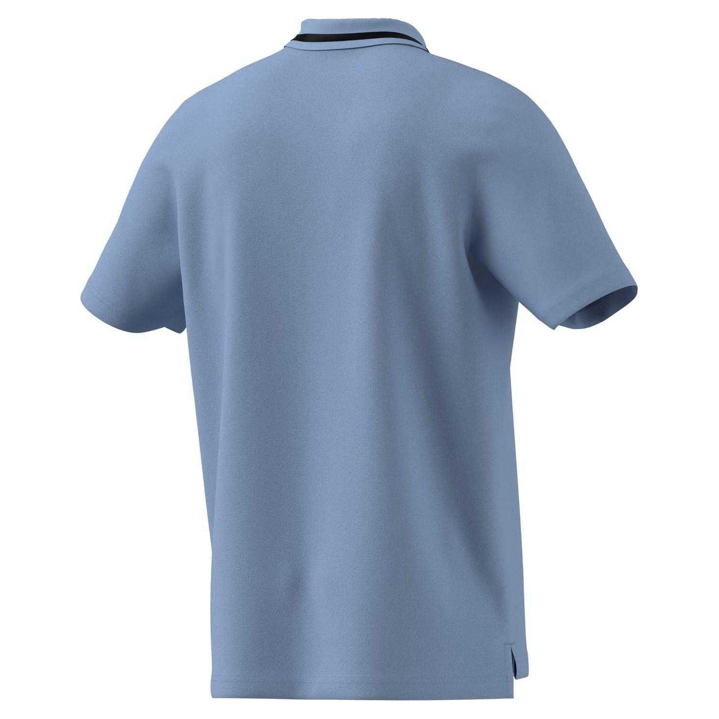 Glow-Blue - Back - Adidas Mens 3 Stripes Cotton Polo Shirt