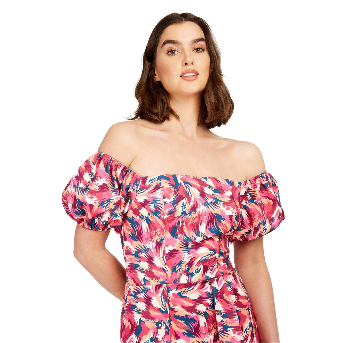 Multicoloured - Side - Little Mistress Womens-Ladies Abstract Tiered Maxi Dress