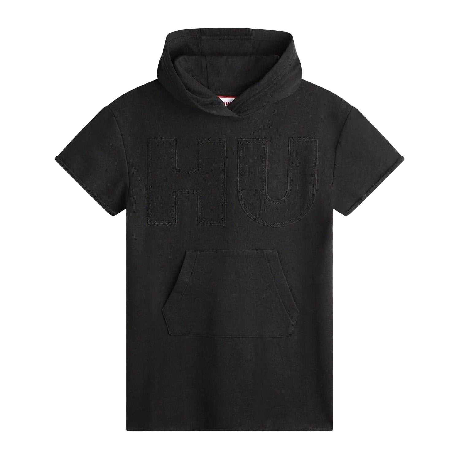 Black - Front - Hugo Childrens-Kids Embroidered Hoodie Dress