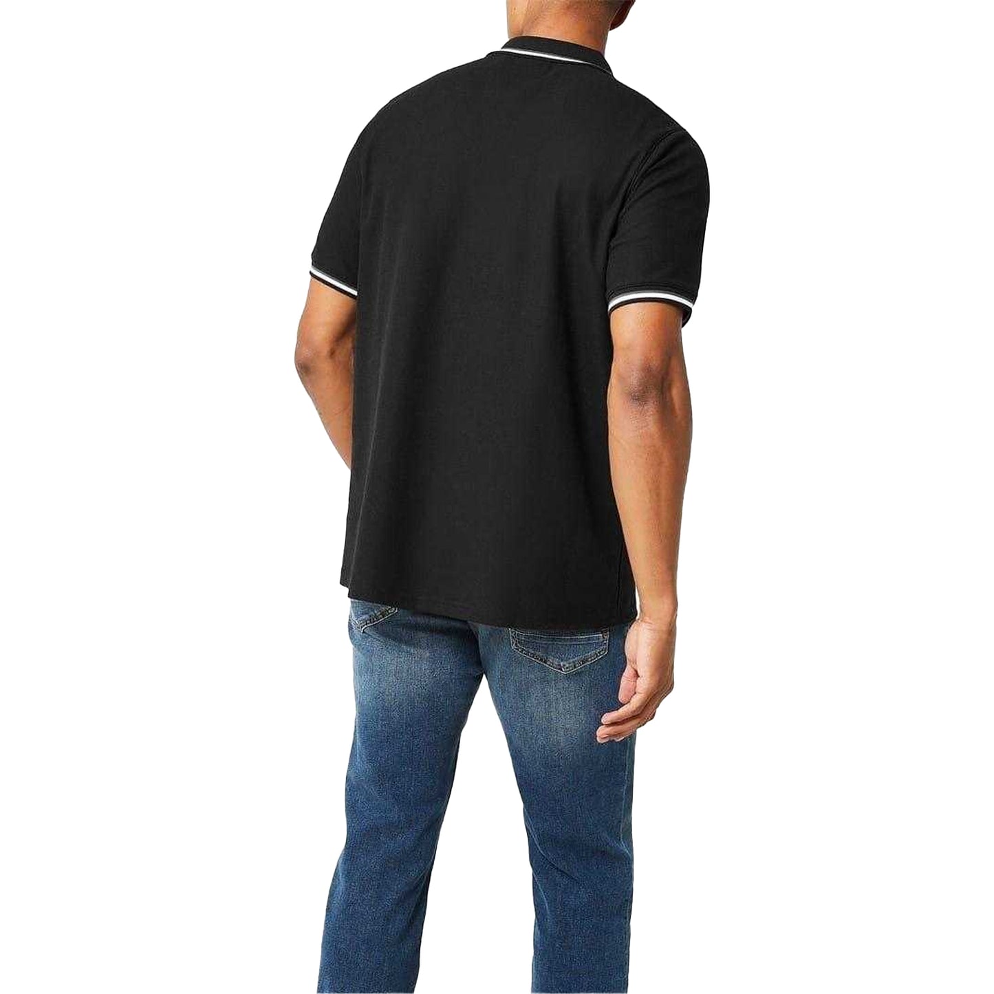 Black - Back - Slazenger Mens Contrast Tipped Polo Shirt