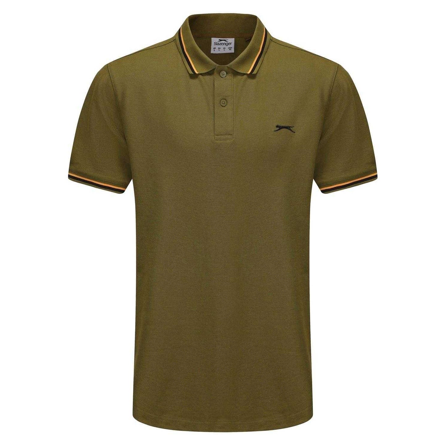 Khaki - Front - Slazenger Mens Contrast Tipped Polo Shirt