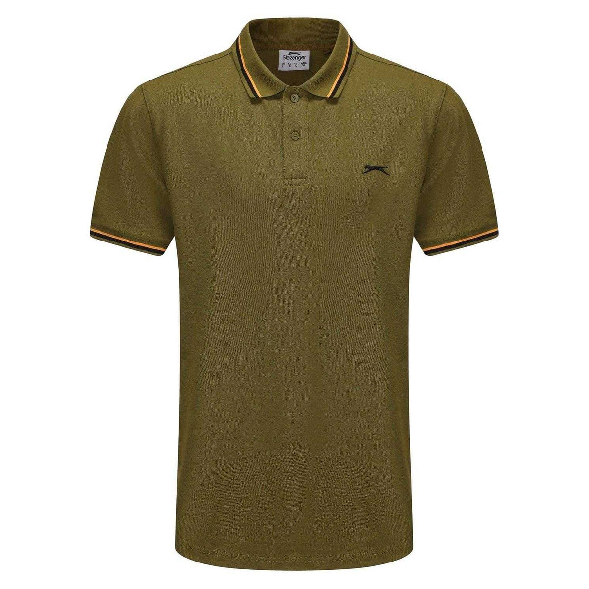 Khaki - Front - Slazenger Mens Contrast Tipped Polo Shirt