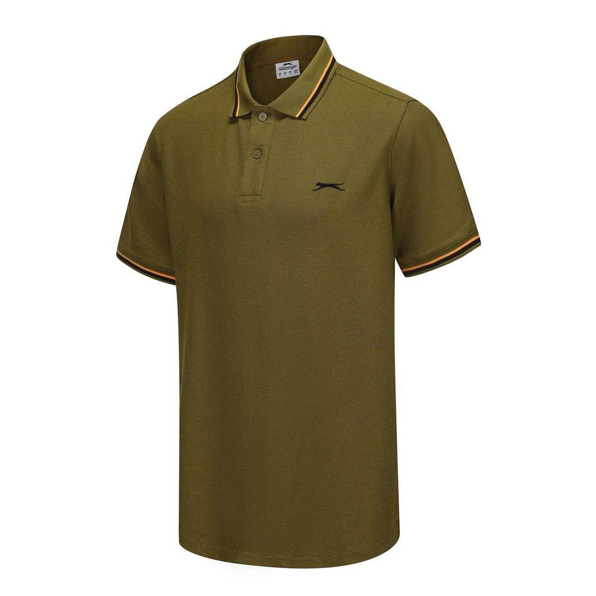Khaki - Side - Slazenger Mens Contrast Tipped Polo Shirt