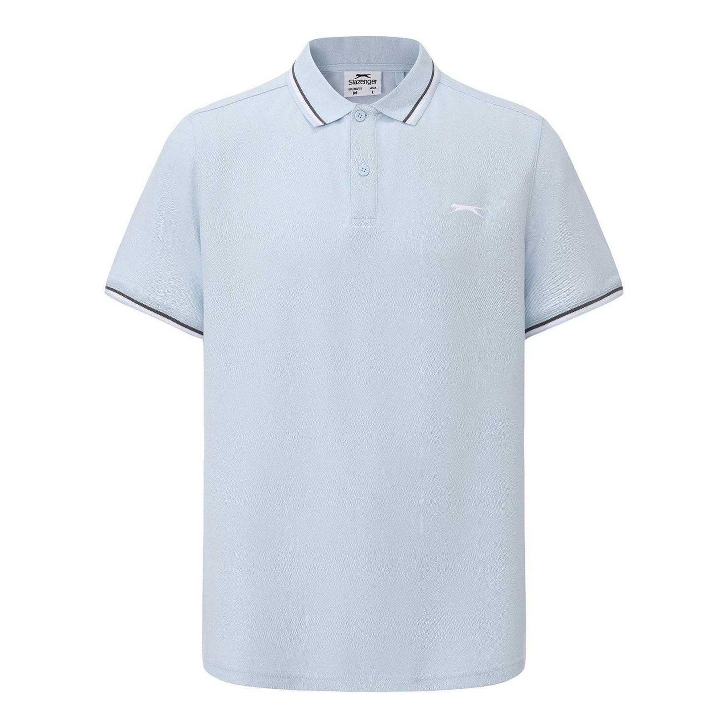 Light Blue - Front - Slazenger Mens Contrast Tipped Polo Shirt