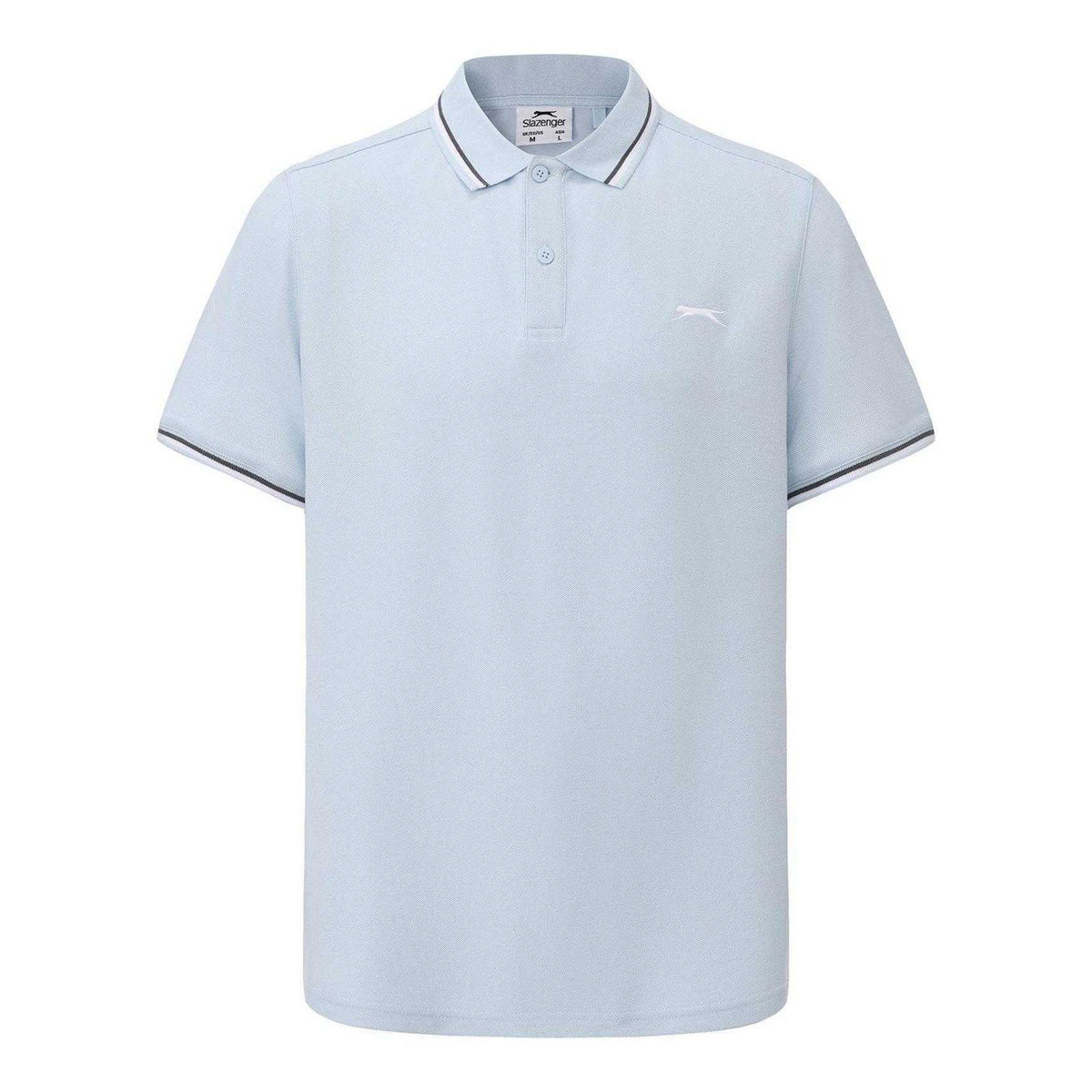 Light Blue - Front - Slazenger Mens Contrast Tipped Polo Shirt