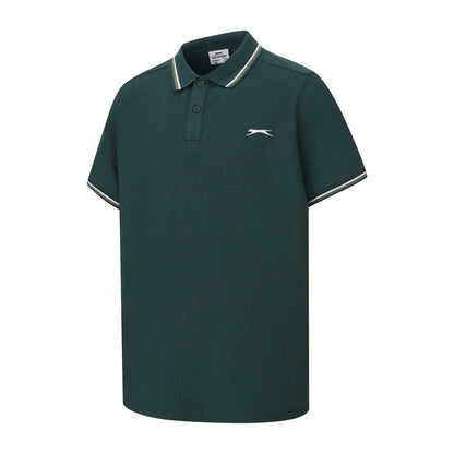Light Green - Side - Slazenger Mens Contrast Tipped Polo Shirt