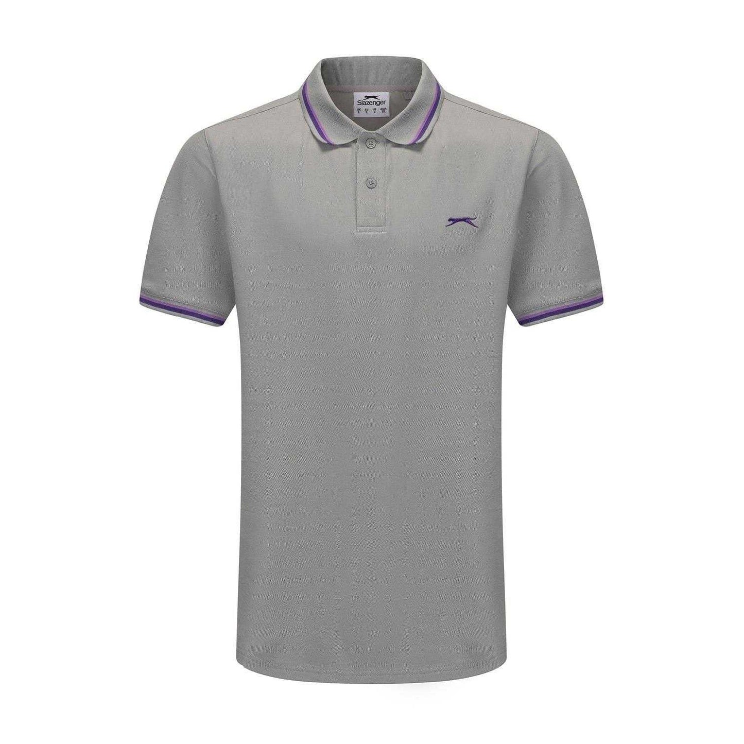 Light Grey - Front - Slazenger Mens Contrast Tipped Polo Shirt