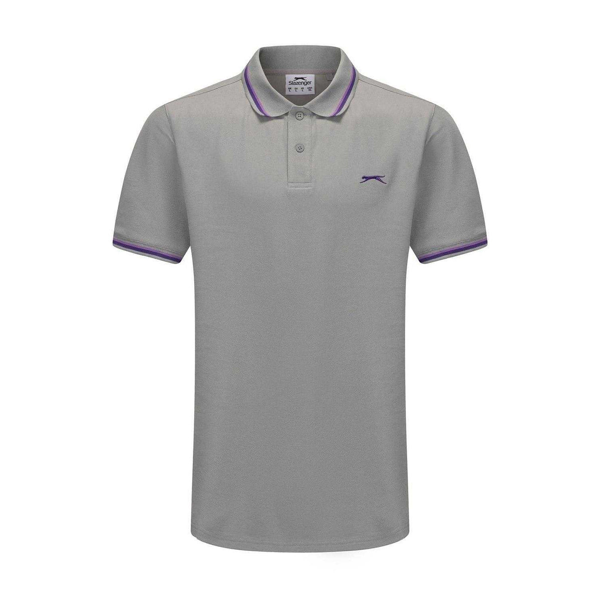 Light Grey - Front - Slazenger Mens Contrast Tipped Polo Shirt