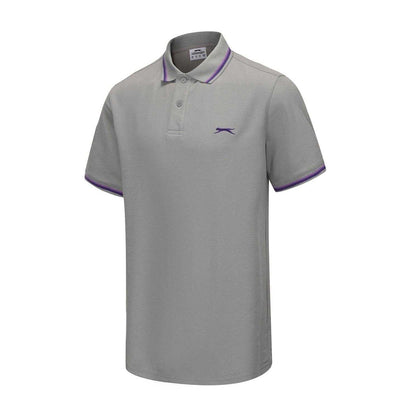 Light Grey - Side - Slazenger Mens Contrast Tipped Polo Shirt