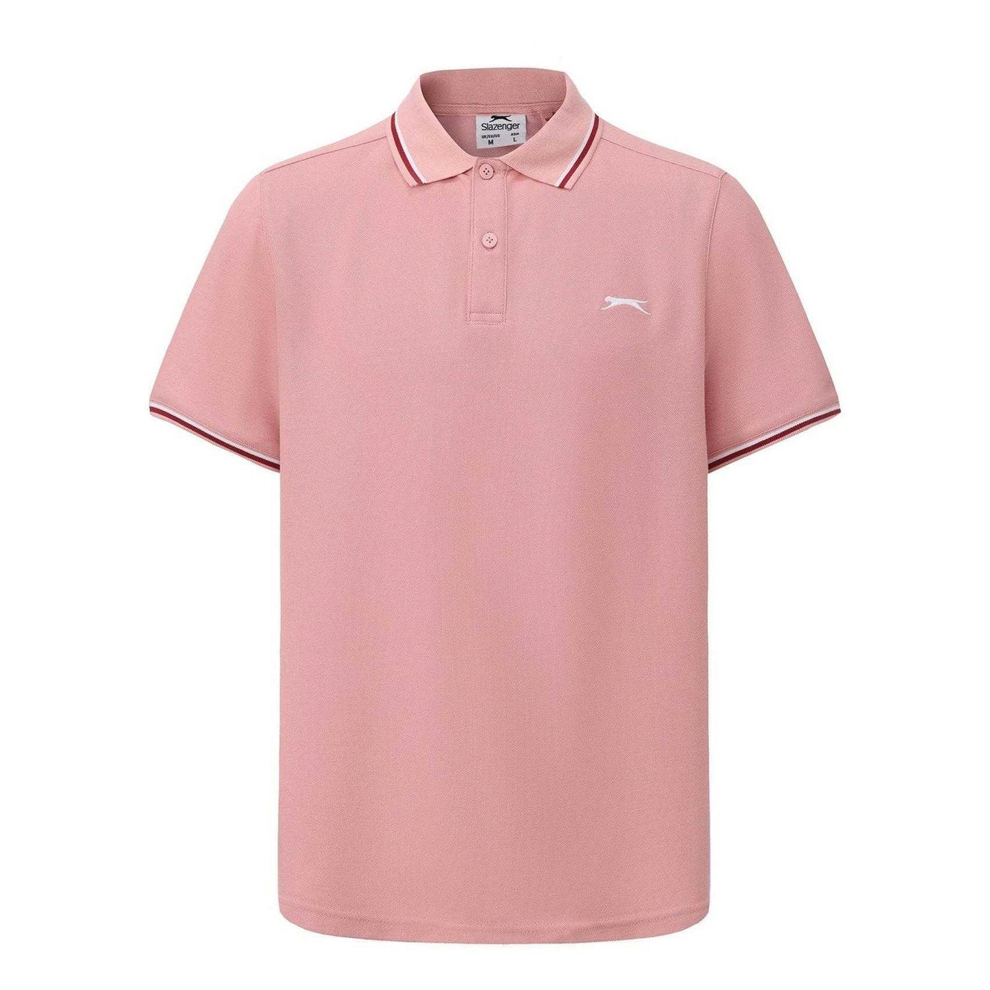 Pink - Front - Slazenger Mens Contrast Tipped Polo Shirt