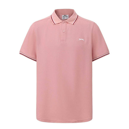 Pink - Front - Slazenger Mens Contrast Tipped Polo Shirt