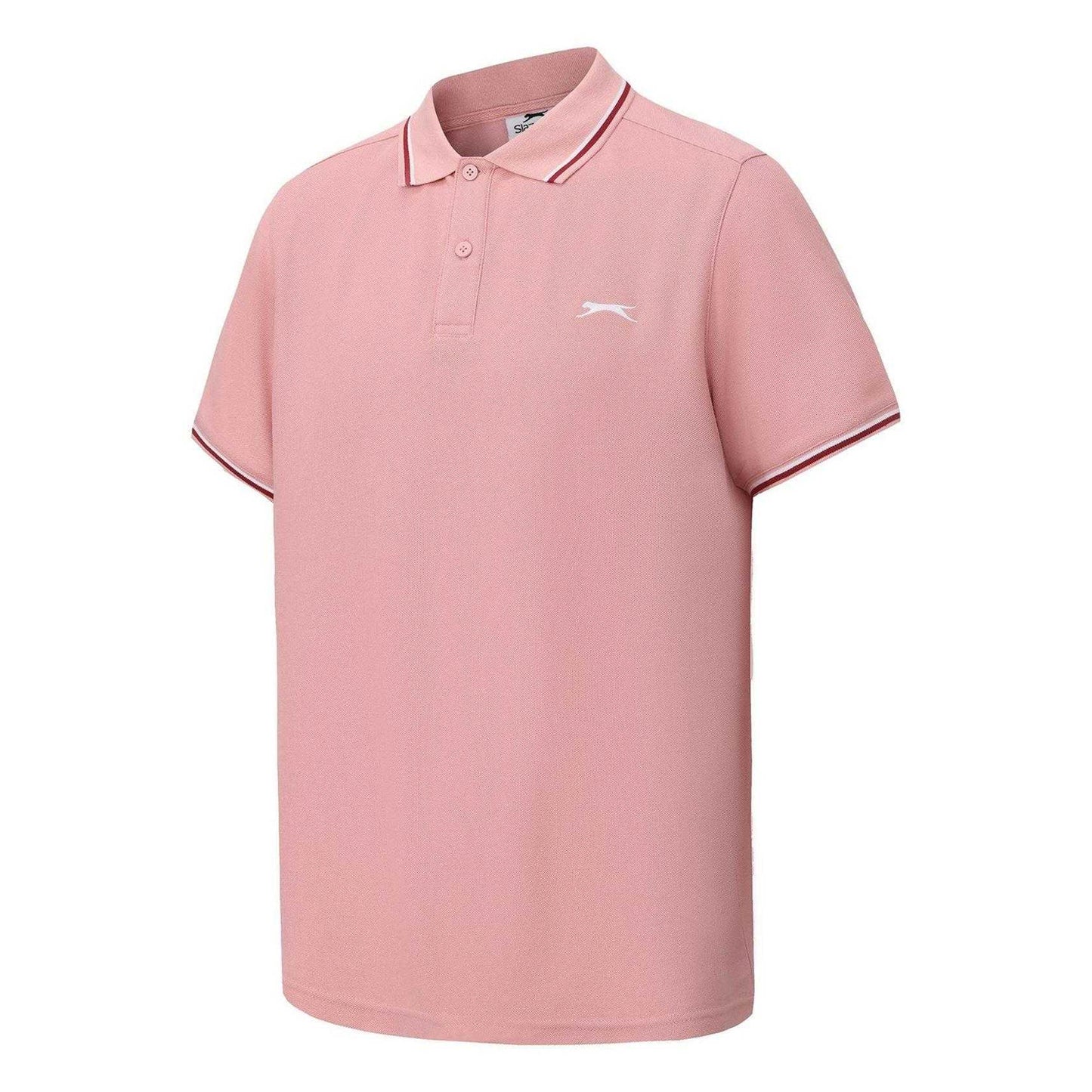 Pink - Side - Slazenger Mens Contrast Tipped Polo Shirt