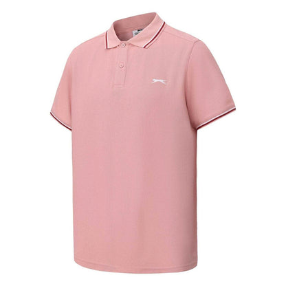 Pink - Side - Slazenger Mens Contrast Tipped Polo Shirt