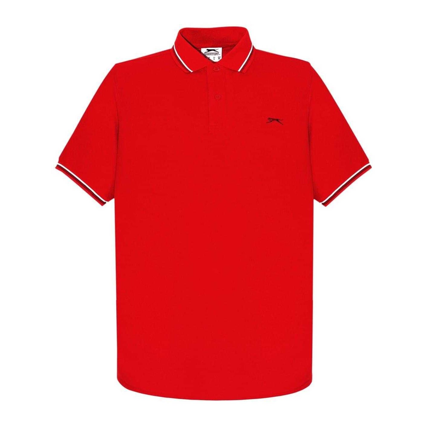Cherry Red - Front - Slazenger Mens Contrast Tipped Polo Shirt