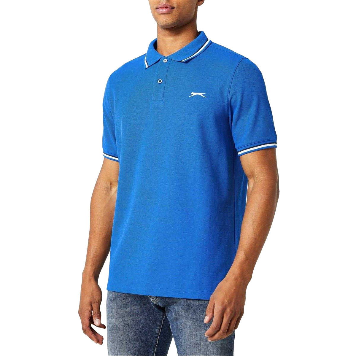 Royal Blue - Side - Slazenger Mens Contrast Tipped Polo Shirt