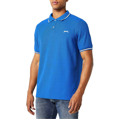 Royal Blue - Side - Slazenger Mens Contrast Tipped Polo Shirt