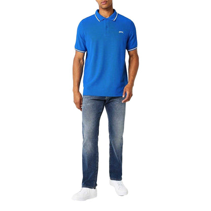Royal Blue - Lifestyle - Slazenger Mens Contrast Tipped Polo Shirt