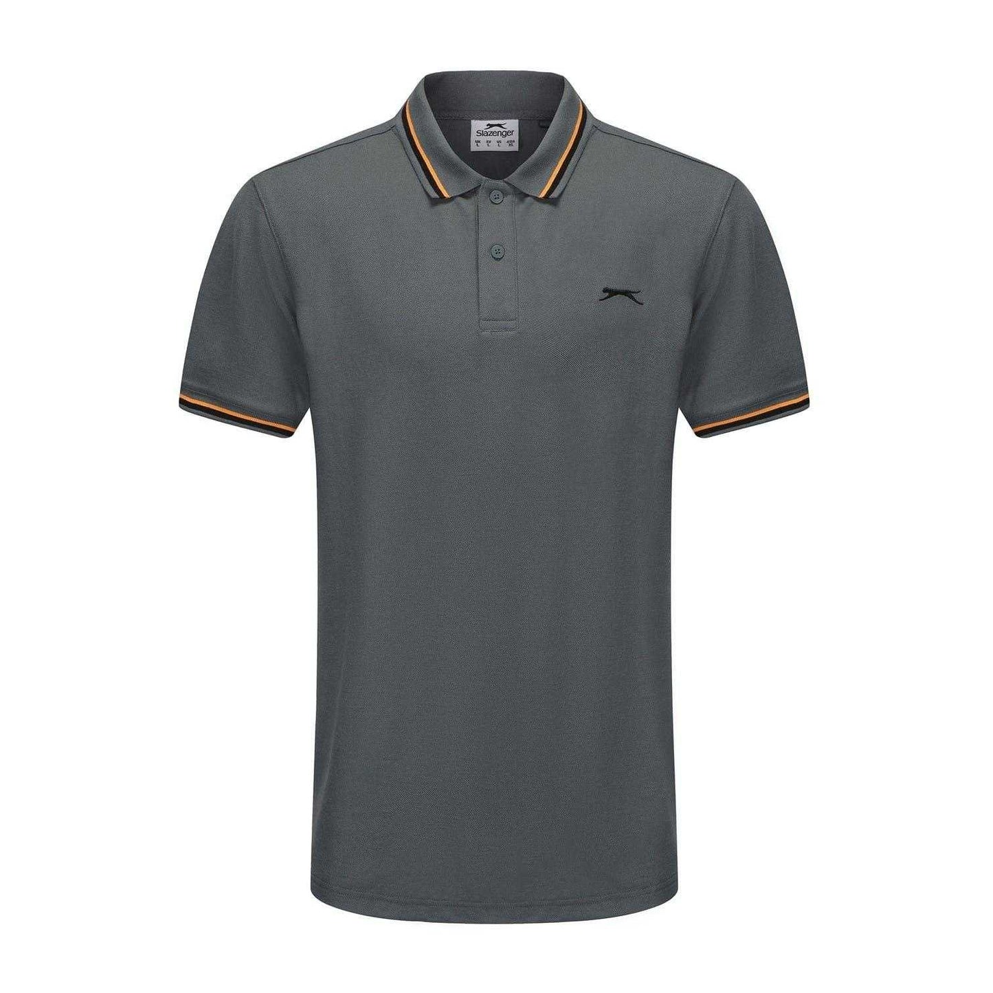 Slate - Front - Slazenger Mens Contrast Tipped Polo Shirt