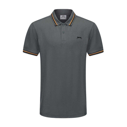 Slate - Front - Slazenger Mens Contrast Tipped Polo Shirt