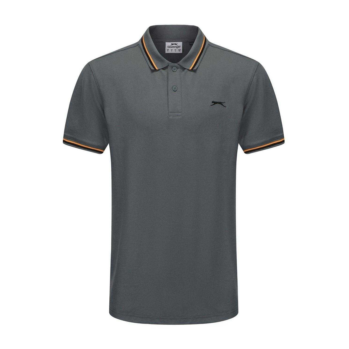 Slate - Front - Slazenger Mens Contrast Tipped Polo Shirt
