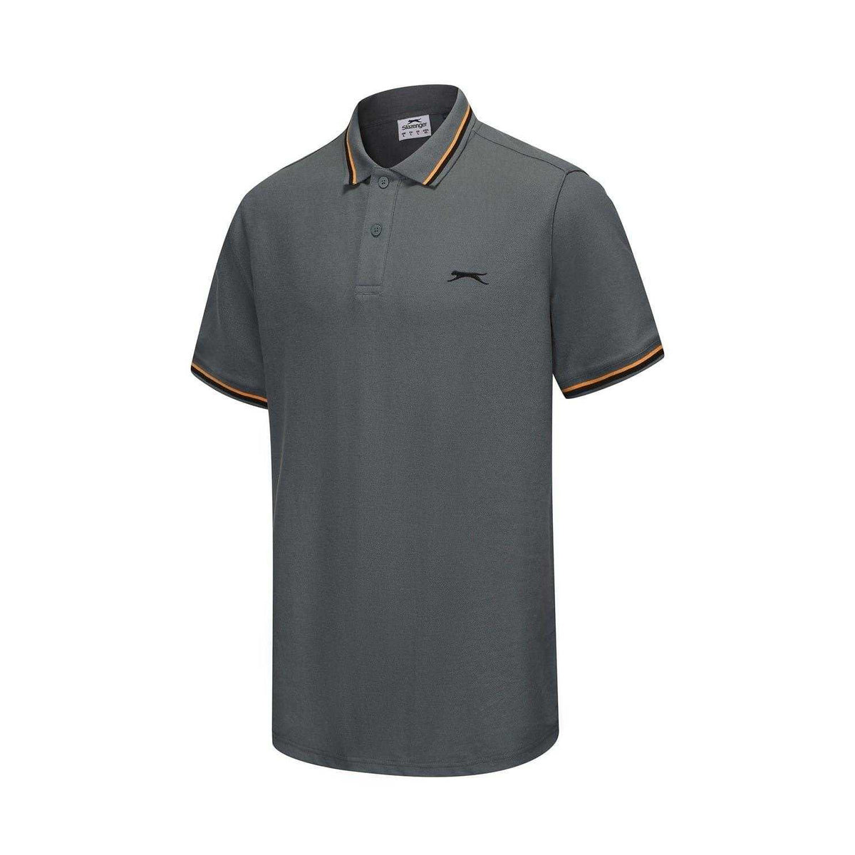 Slate - Side - Slazenger Mens Contrast Tipped Polo Shirt