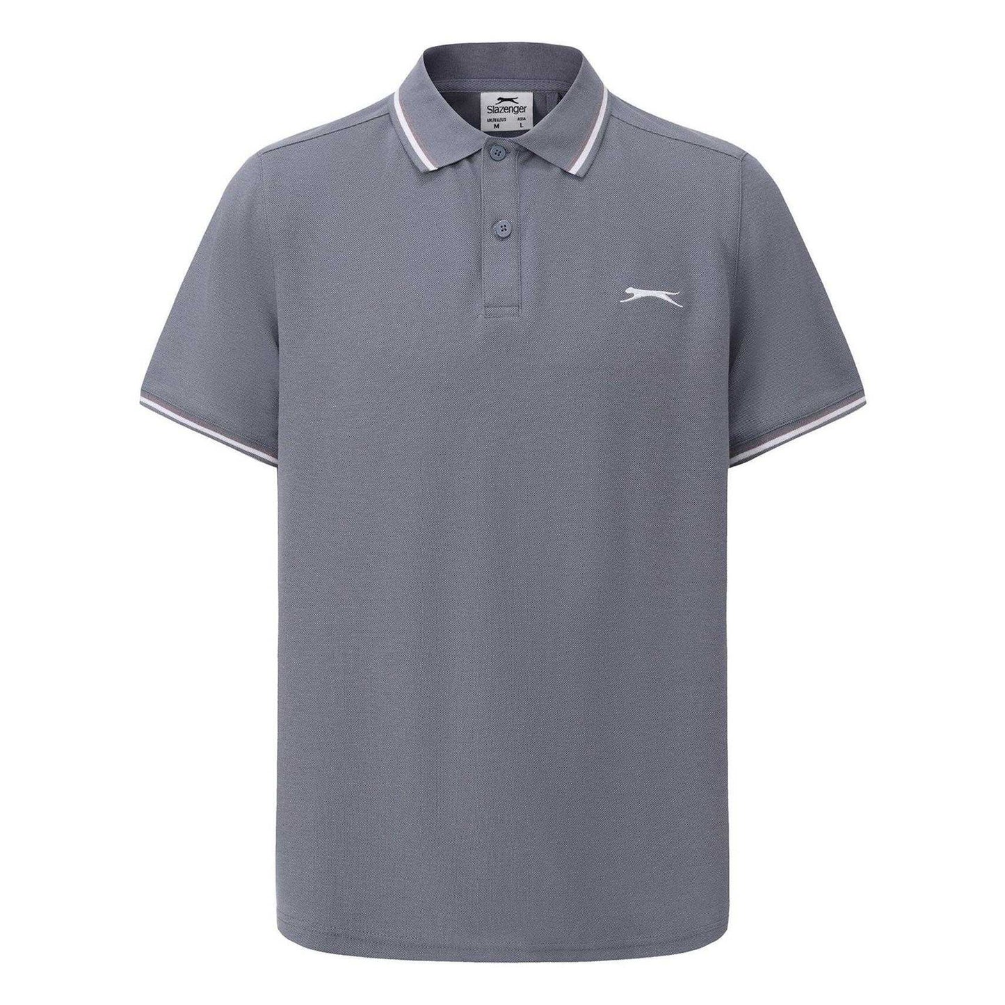 Slate Grey - Front - Slazenger Mens Contrast Tipped Polo Shirt