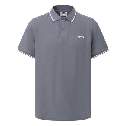 Slate Grey - Front - Slazenger Mens Contrast Tipped Polo Shirt