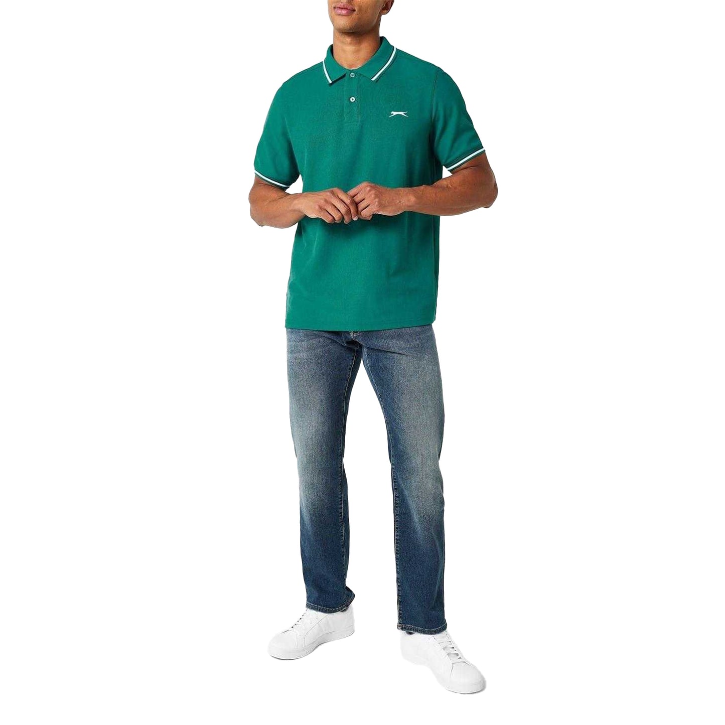 Teal Blue - Lifestyle - Slazenger Mens Contrast Tipped Polo Shirt