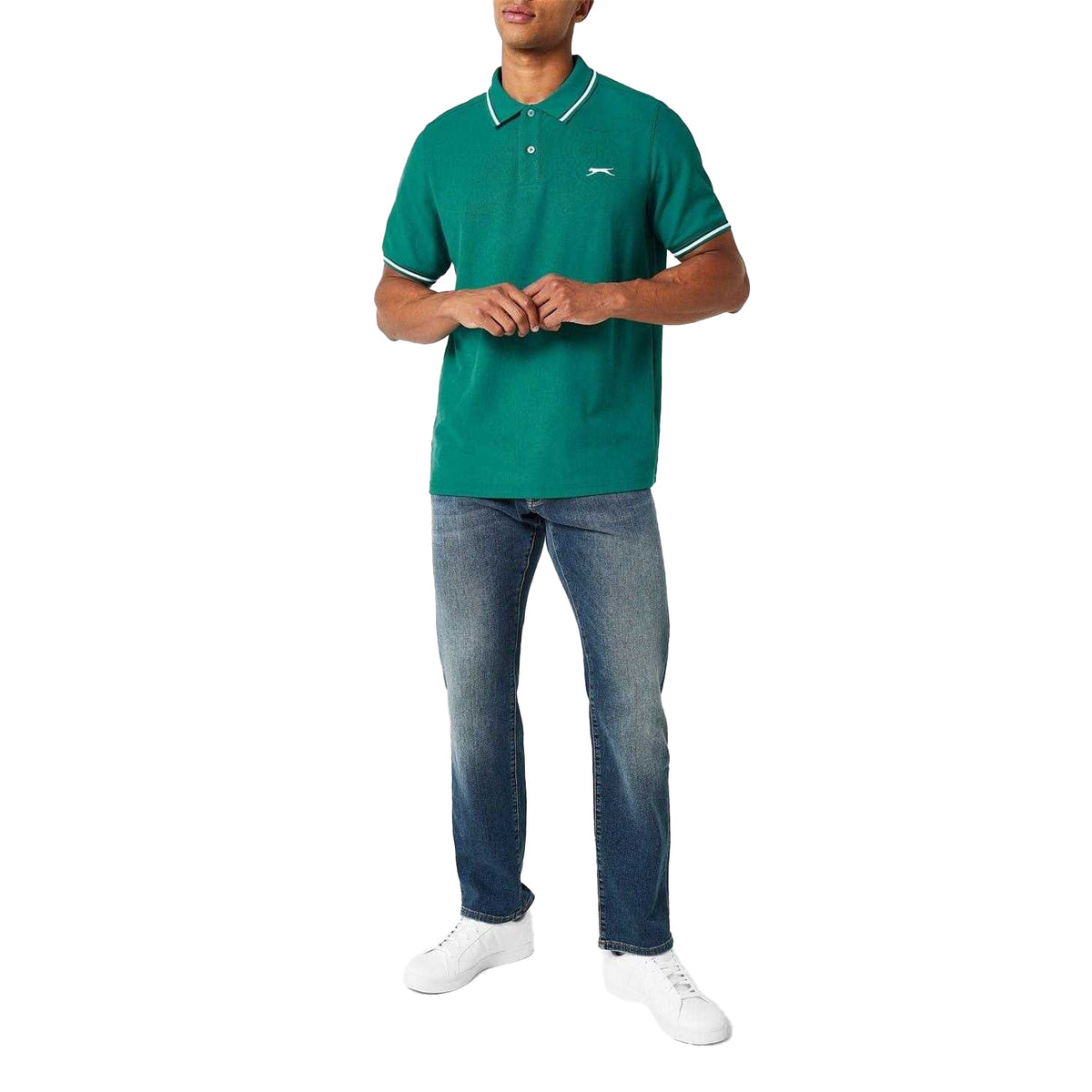 Teal Blue - Lifestyle - Slazenger Mens Contrast Tipped Polo Shirt
