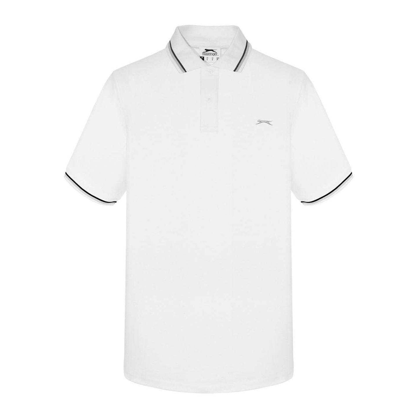 White - Front - Slazenger Mens Contrast Tipped Polo Shirt