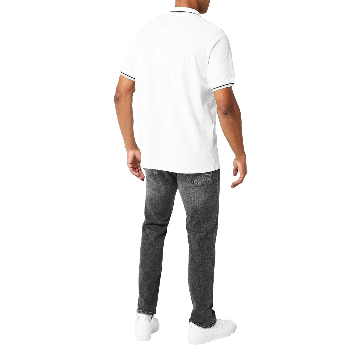 White - Lifestyle - Slazenger Mens Contrast Tipped Polo Shirt