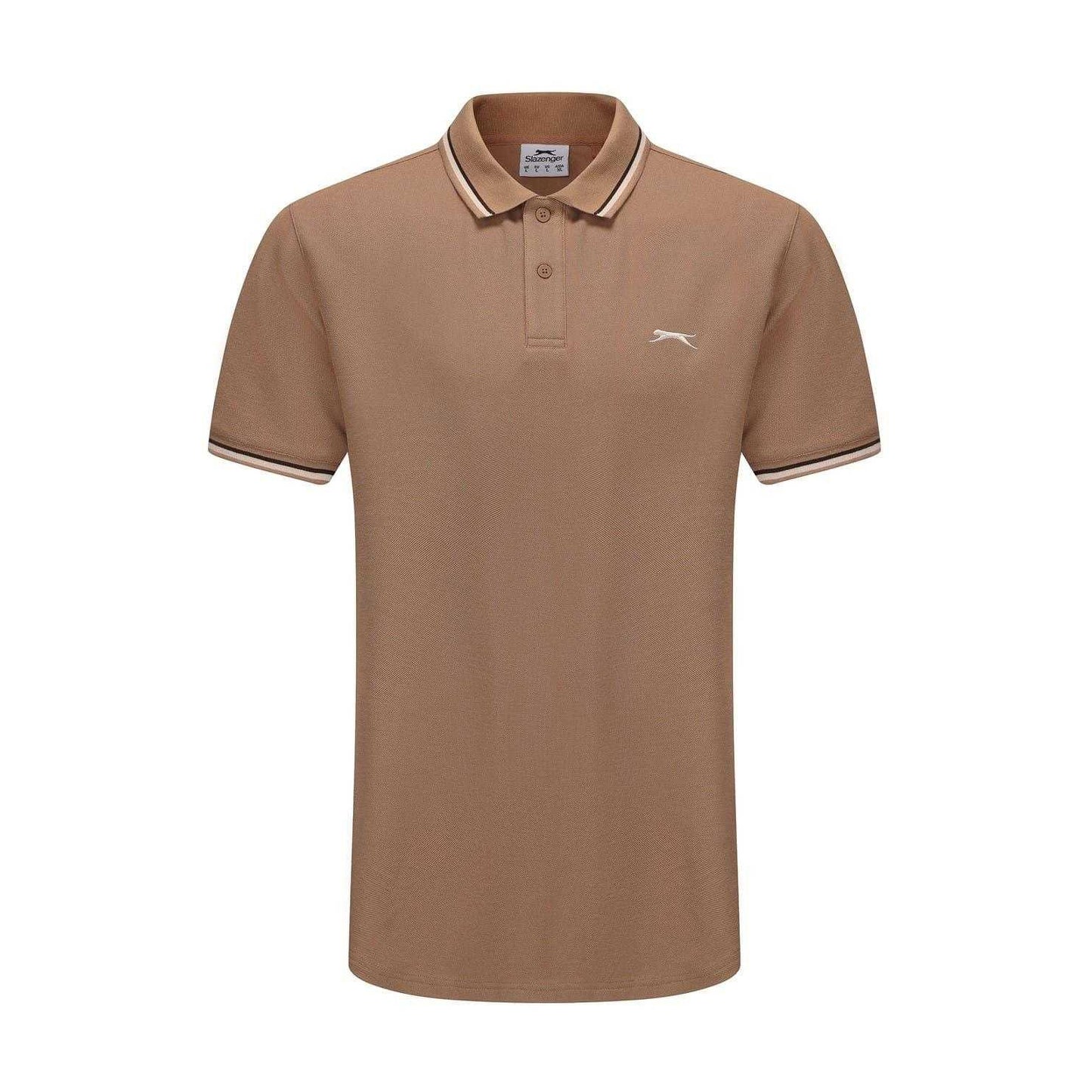 Dark Beige - Front - Slazenger Mens Contrast Tipped Polo Shirt